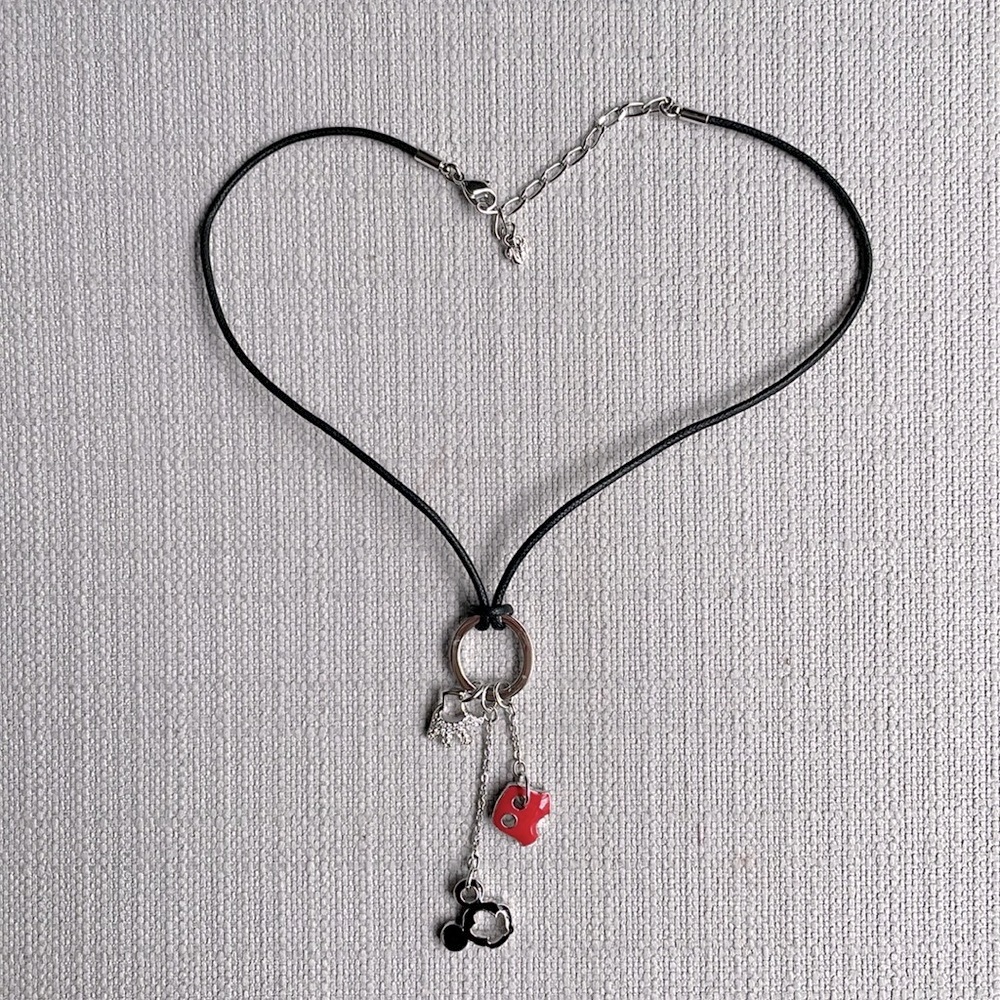 Swarovski x Disney Necklace Mickey Mouse Ears Shorts Glove Charm Dangle